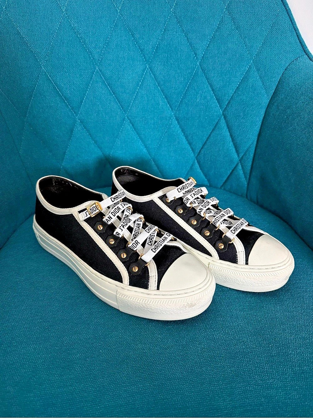 Christian Dior Ribbon Sneaker Black Suede Calfskin and Technical Fabric Dior